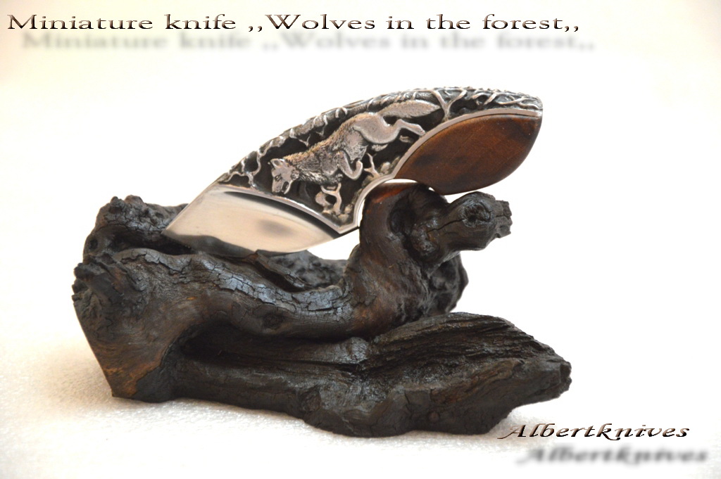 Miniature knife ,, wolf in the forest ,, 002